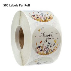 500개/롤 플로럴 땡큐 스티커 씰 라...