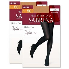 일본 SABRINA 사브리나 군제 80 데니어 SBW23 웜 겨울 스타킹 2족 세트 2컬러