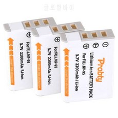 PROBTY 3PCS NP-95 NP NP95 Fujifilm F30 F31 용 충전식 배터리 3D W1 X30 X, 상세내용참조