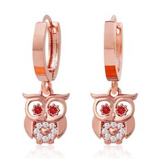 상세설명 참조 14K 로즈골드 큐트하트 아울 귀걸이 (gold-pin) RS417