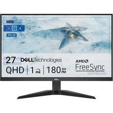 Dell G2725D 게이밍 모니터 - 27인치 QHD2560x1440 최대 180Hz 2ms 응답 시간 99 RGB 디스플레이 디스플레이포트/HDMI 연결 AMD 프리싱크 컴