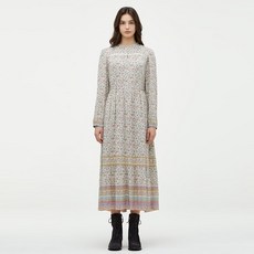 써스데이아일랜드 롱원피스 보더 믹스 플라워 롱 원피스 (T246MOP149W) 캐쥬얼 하객룩