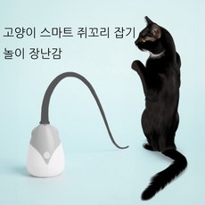메호라 고양이 자동 회전 꼬리 잡기 놀이 장난간, 1개, 화이트