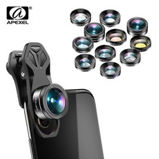 Apexel 핸드폰 렌즈 카메라 키트 140 와이드 앵글 매크로 풀 컬러/그라드 필터 cpl nd 스타 필터 for iphone xiaomi 모든 스마트 폰|휴대전화 렌즈|, 1개, 단일