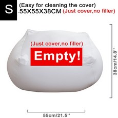 빈백 Dropshipping 55/65cm 대형 스퀘어 콩 가방 의자 소파 Pouf 오스만 슬립 커버 필러 없음 성인 베이비, 10 liner-no filler-S