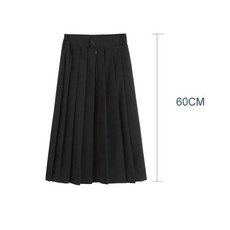 교복 코스튬 탄성 허리 일본 학생 여자 학교 유니폼 솔리드 컬러 정장 Pleated 치마 짧은/중간/긴 고등학교 드레스