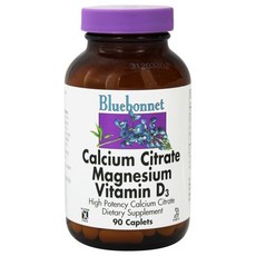 블루보넷 칼슘 시트레이트 마그네슘 비타민 D3 캐플렛 무설탕 글루텐 프리, 90정, 1개
