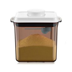 밀키보틀 분유통 힙분유통 분유보관통 600g, 투명 브라운 + 화이트, 1개