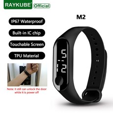 RFID태그 RAYKUBE M2 방수 블랙 스마트 팔찌 워치 Rfid 도어 잠금 작고 휴대하기