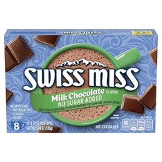 Swiss Miss Marshmallow Lovers 핫 코코아 믹스 6개입 238.1g8.4온스 8팩 139656, 설탕 무첨가, 8 Count(Pack of 12), 165g