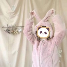 오드아이 토끼귀 털 후리스 퍼 후드집업 귀여운 긴팔 플리스