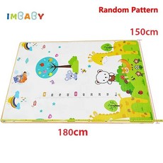 IMBABY Playpen 매트 더블 표면 신생아 게임 카펫 텐트 아기 어린이 놀이터 방수 패드 무작위 패턴, 01 150x180cm