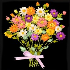 리본꽃자수도안