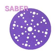 SABER 6인치(150mm) 48홀 세라믹 필름 원형사포 (1BOX 100장) (페스툴호환), #150, 100개 - 자동차사포