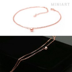 미니아트 [미니아트] 14K 로즈골드 아모르 더블 체인 발찌