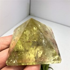 천연 황수정 크리스탈 피라미드 원석 미네랄 명상 치유 홈 장식 차크라 reiki 스톤|돌|, 1개, 50-55mm