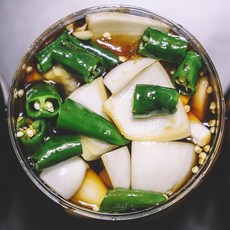 유리네 국내산 수제 모듬 장아찌 양파 청양고추 장아찌 1kg, 1개