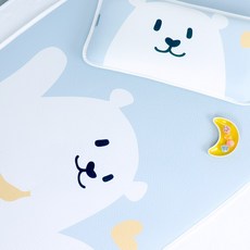 바나문 4계절 에어매쉬 쿨매트+베개 SET, 안녕바나곰-그레이, 1개