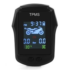 오토바이tpms 바이크tpms센서 공기압센서 타이어tpms 타이어압력센서 tpms경고 방수 TPMS USB태양 전기 자전거 타이어 압력 모니터링 외부 센서와 경보 시스템, 블랙