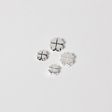 2-3-058 실버 펜던트 통과형 클로버 5mm/7mm, 5mm, 10개, 실버(무도금)