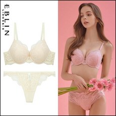 에블린 [세트] 티팬티세트 크림 봄신상 뽕브라 왕뽕 C컵가능 화사한컬러 입학선물 학생속옷 여친선물 올오버레이스_스프링_울트라푸쉬 티팬티 EBBRB2333M + EBWEB2332