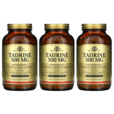 Solgar Amino Acid Taurine 500mg Veggie Caps 솔가 타우린 채식주의 할랄, 250정, 3개