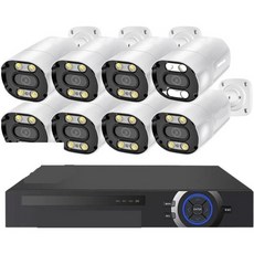 1858564 고기능 감시 카메라 8CH CCTV 시스템 10CH POENVR 키트 4K 8MP Ai 인간 검출 양방향 옥외 컬러 나이트 비디오 세트 방범 대책 간단 설정 화질 - poenvr