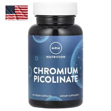 MRM Nutrition 엠알엠 뉴트리션 크로뮴 피콜리네이트 200mcg 식물성 베지 캡슐 100정 탄수화물 대사, 1개