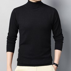 인터마켓_A 가을스웨터패션 겨울 캐쥬얼 긴 소매 솔리드 무지 심플 스타일리시 마른남자옷 슬림목폴라