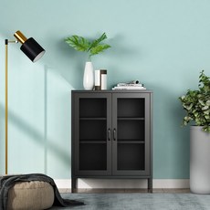세덱그릇장 북유럽풍 주방 그릇 엔틱 찻장, 그리드 - 데스크 - 블랙
