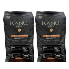 카누 카페 블렌드 다크로스팅 홀빈 원두커피, 1.13kg, 2개