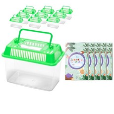  민화샵 체험학습 곤충채집통 + 관찰일지 세트, 10세트, 혼합색상 