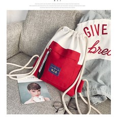 보드가방 주머니 스트링 백팩 남녀 초등학생 책가방 가엽고편리한 운동 심플 복습 학원가방, T17-업그레이드 스트링 레드
