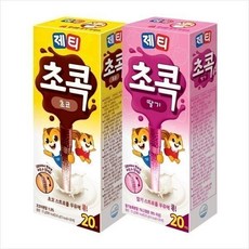 제티 초콕 초코 20T+딸기 20T (복수구매시 1000원 할인x넉넉한 유통기한), 72g
