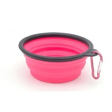 여행 접이식 실리콘 그릇 휴대용 강아지 음식 용기 물공급기 워터, 1개, B.350ml