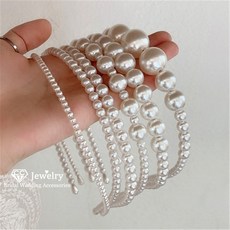 CC 진주 헤어 밴드 여성 머리띠 헤어 쥬얼리 약혼 웨딩 액세서리 신부 100% 수제 헤어 액세서리 파티 파인 선물 bk12|헤어 주얼리|