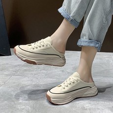 ANYOU 캔버스 스니커즈 반슬리퍼 학생 운동화 슬립온