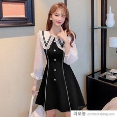 라오농 프릴 빅카라 퍼프 플레어 미니 원피스+d245101LL