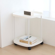 HK.sell W425 이동식 테이블, 화이트 화이트
