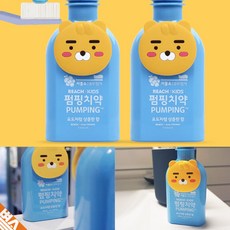 카카오 라이언 유아 키즈 저불소 치약 리치 펌핑치약