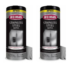 Weiman Stainless Steel Wipes 와이만 스테인리스 스틸 와이프 2개