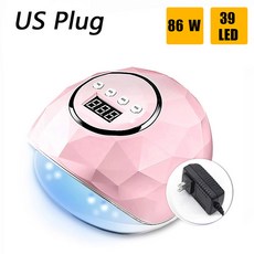 네일아트램프 네일 젤 UV 디스플레이 LED 광택제 LCD 빠른 기계 건조기 건조 램프 39LED, Pink 2, 1개