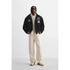 ZARA 남성점퍼 하이엔드 패치워크 코듀로이 재킷, 1개, XL