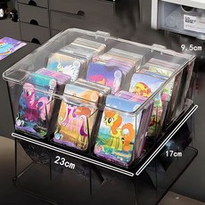 카드 뚜껑 포토 수납상자 커버형 아크릴 포카 보관함 명함 정리함 투명, (라지-6칸 조절)✅카드수납함 0219, 1개