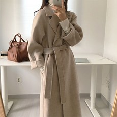  [레티고] 여성 데일리 카라 루즈 벨트 롱 코트  상품 이미지
