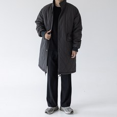 오나크 프리미엄 남자 오버핏 퀼팅 롱패딩 시보리 소매 코트 자켓