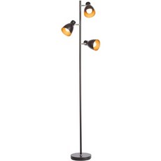 B.K.Licht I 회전 플로어 램프 I E27 소켓 최대 25W I 3 플레인 I 레트로 메탈 플로어 램프 I 블랙 골드
