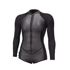 오닐 웨슈트 O'Neill Wetsuits 여성용 Bahia 2/1mm L/S 서핑 잠수복 글라이드 블랙/블랙/블랙 10 US