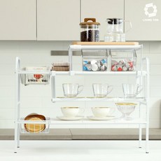 리빙톤 다용도 선반세트 13종 다목적 길이조절 씽크 하부장 선반