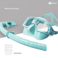 프렌젤 말랑 프리다이빙 스노클 마스크 세트, 마카롱 블루 (세트)